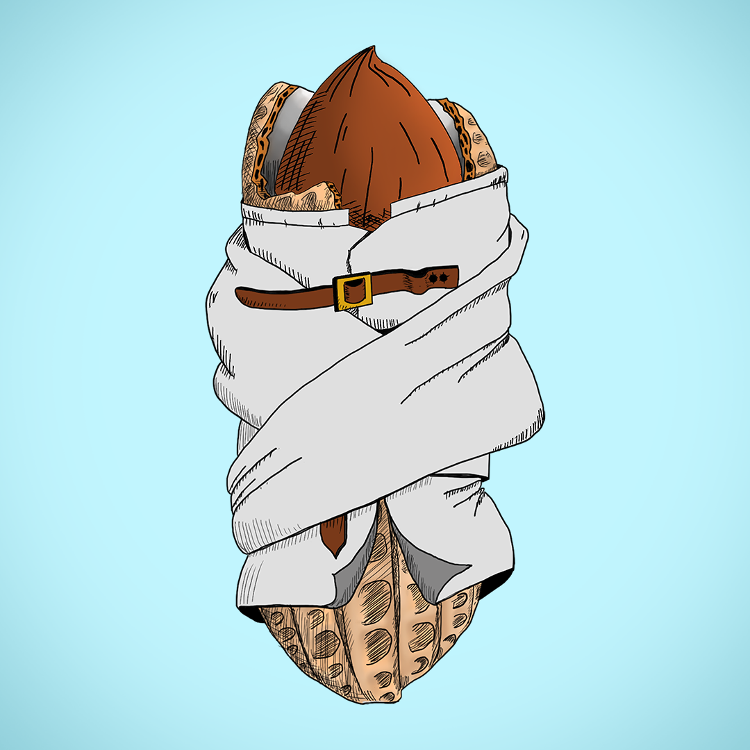 A peanut in a straight jacket